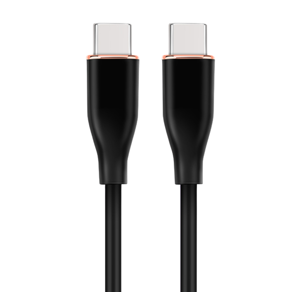 Premium USB-C naar USB-C kabel 1.5m zwart | Siliconen | 60W Power Delivery | Zwart