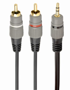 3,5 mm naar 2x RCA audio kabel 1,5m – Voor versterker, tv en pc