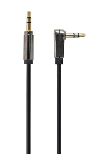 3.5 mm stereo audiokabel, 90 graden, 1 m
