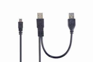 Dubbele USB A naar Mini-USB kabel, 0,9 m