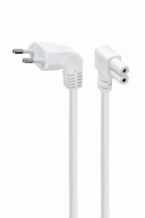 Netsnoer (C7), haakse connectoren, 0,75 mm², 2,5 A, 2,5 m, wit