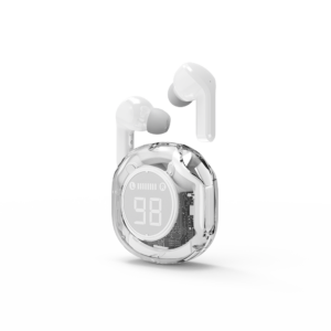 Transparante TWS in-ears, wit