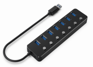 7-poorts USB 3.1 (Gen 1) hub, zwart