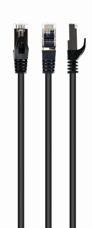 S/FTP Cat6A patchkabel LSZH, 0.5 m, zwart