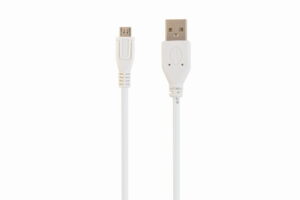 USB-kabel (A/MicroB), 1 m, wit