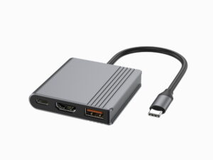 USB Type-C 3-in-1 multi-poortadapter (USB-poort + HDMI + USB-C video), space grey