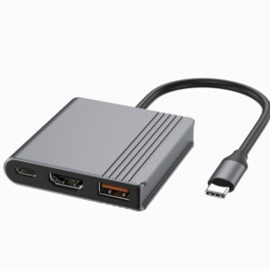 USB Type-C 3-in-1 multi-poortadapter (USB-poort + HDMI + USB-C video), space grey