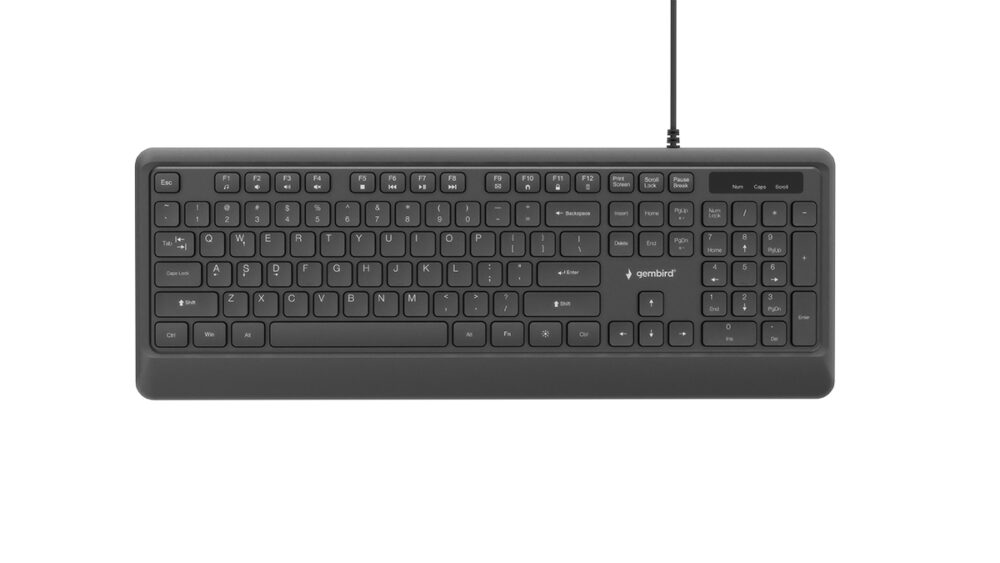 Slimline bedraad toetsenbord met achtergrondverlichting, zwart, US layout