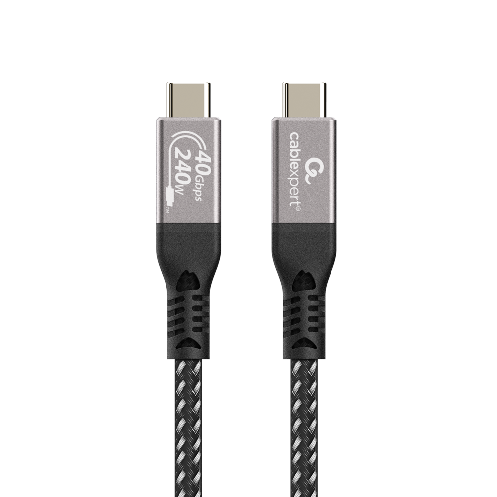 Premium USB4 Type-C laad- & datakabel, 40 Gbps, 240 W, 0.5 m
