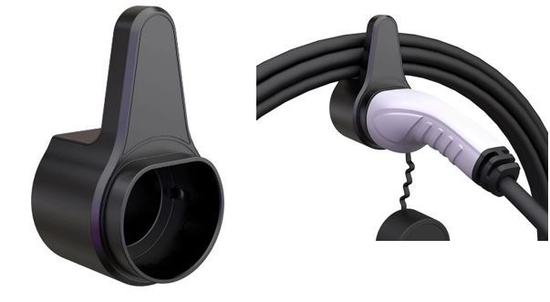 Gembird EV Charging Cable Holder met Stekkerhouder – Wandmontage – Zwart